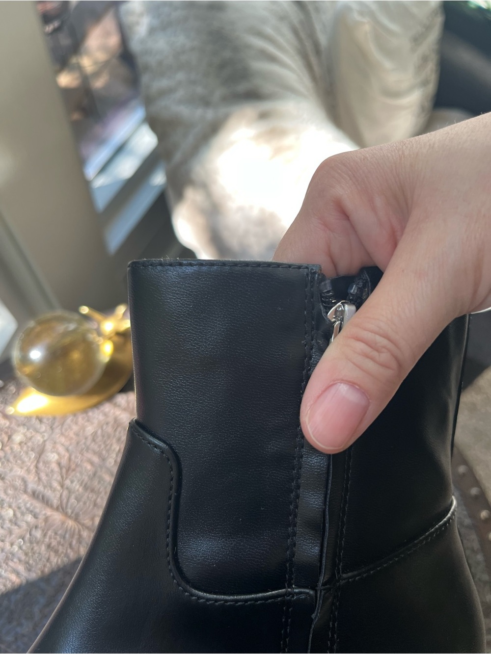 FREE PEOPLE EASY DOES IT VEGAN BLACK ANKLE BOOTS 8